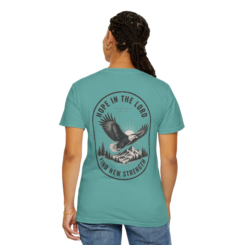 Hope in the Lord Eagle T-Shirt — 'Find New Strength' Christian Graphic Tee