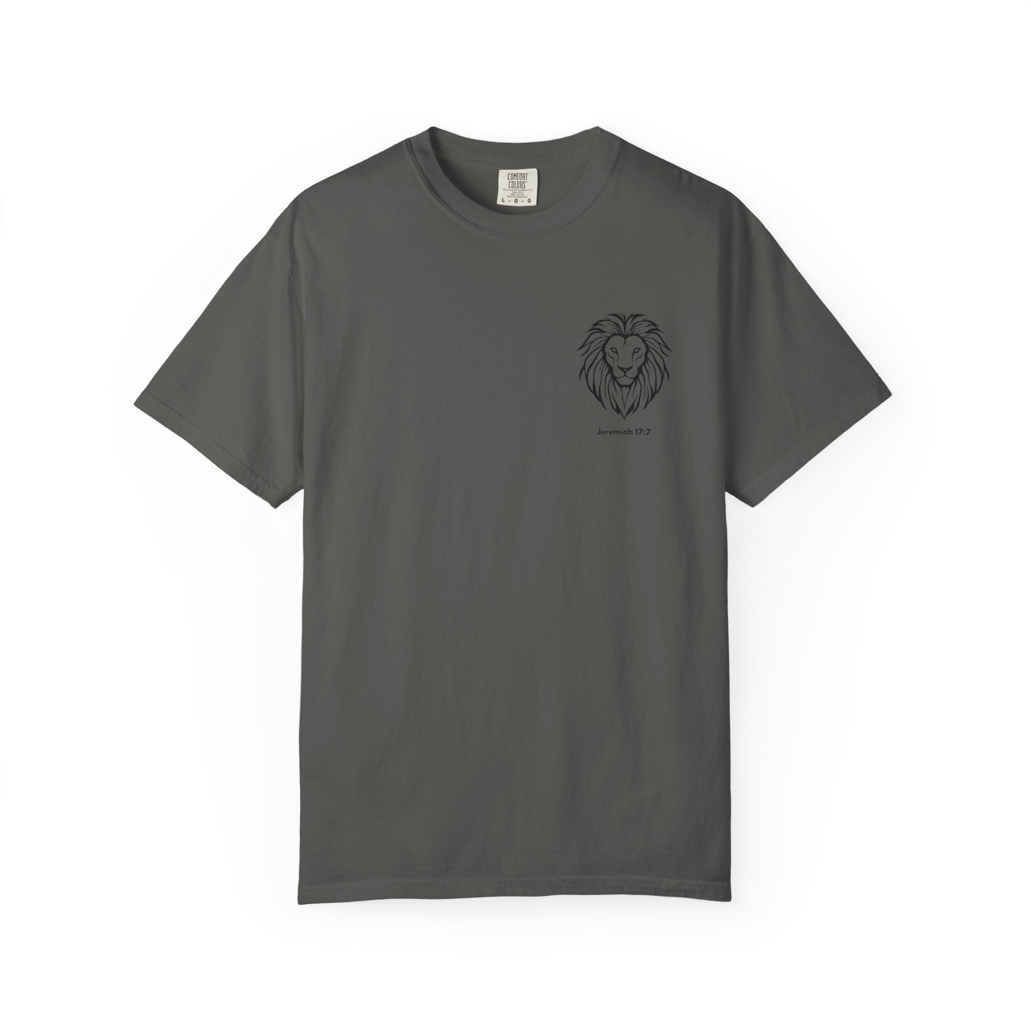 Christian Lion T-Shirt — "Blessed Is The Man Who Trust in The Lord" (Jeremiah 17:7)