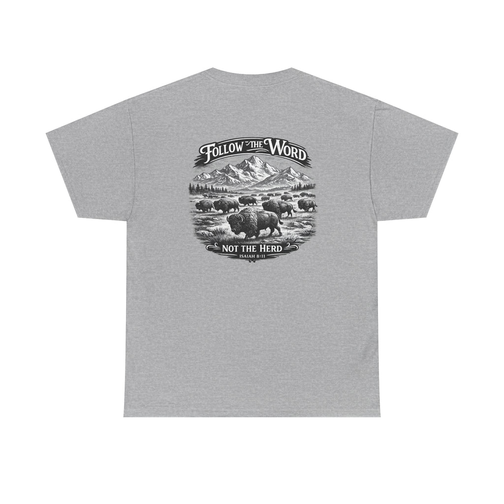 'Follow the Word, Not the Herd' Buffalo Mountain Graphic Tee