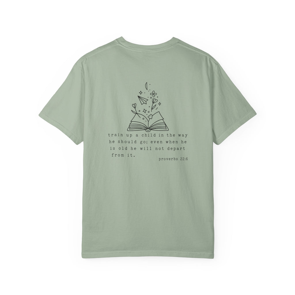 Homeschool Mama Tee — Proverbs 25:11 Inspirational Book & Flower Graphic T-Shirt