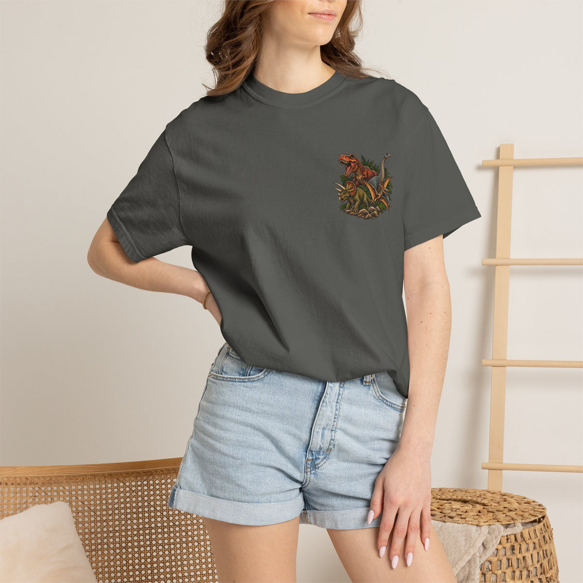 Dinosaur Graphic TShirt Dinosaurs Didn’t Pray Vintage Retro Tee