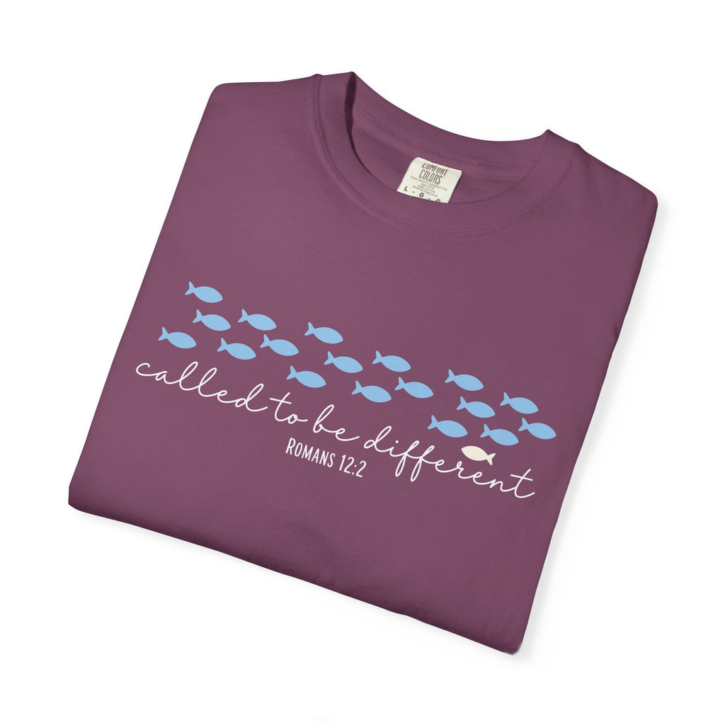 Called to Be Different Fish Graphic T-Shirt — Romans 12:2 Christian Faith Tee