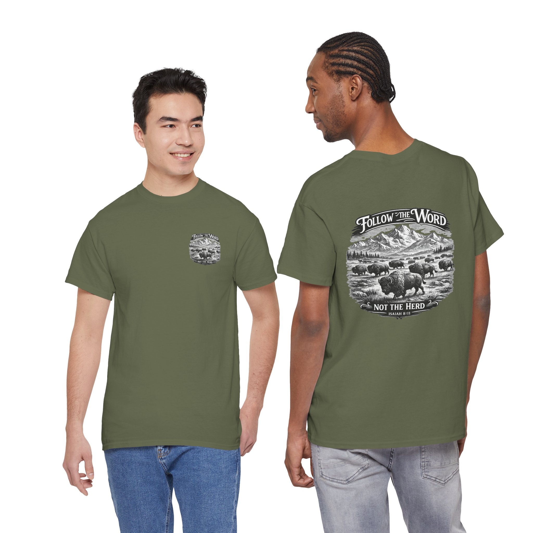 'Follow the Word, Not the Herd' Buffalo Mountain Graphic Tee
