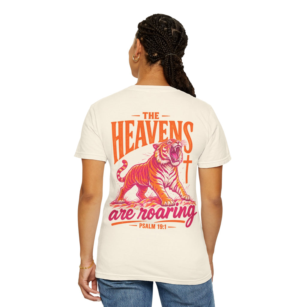 T-Shirt — “The Heavens Are Roaring” Tiger Psalm 19:1 Graphic Tee