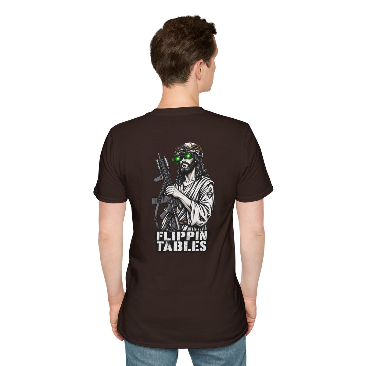 Night Vision Jesus T-Shirt — Retro Neon God Graphic Tee