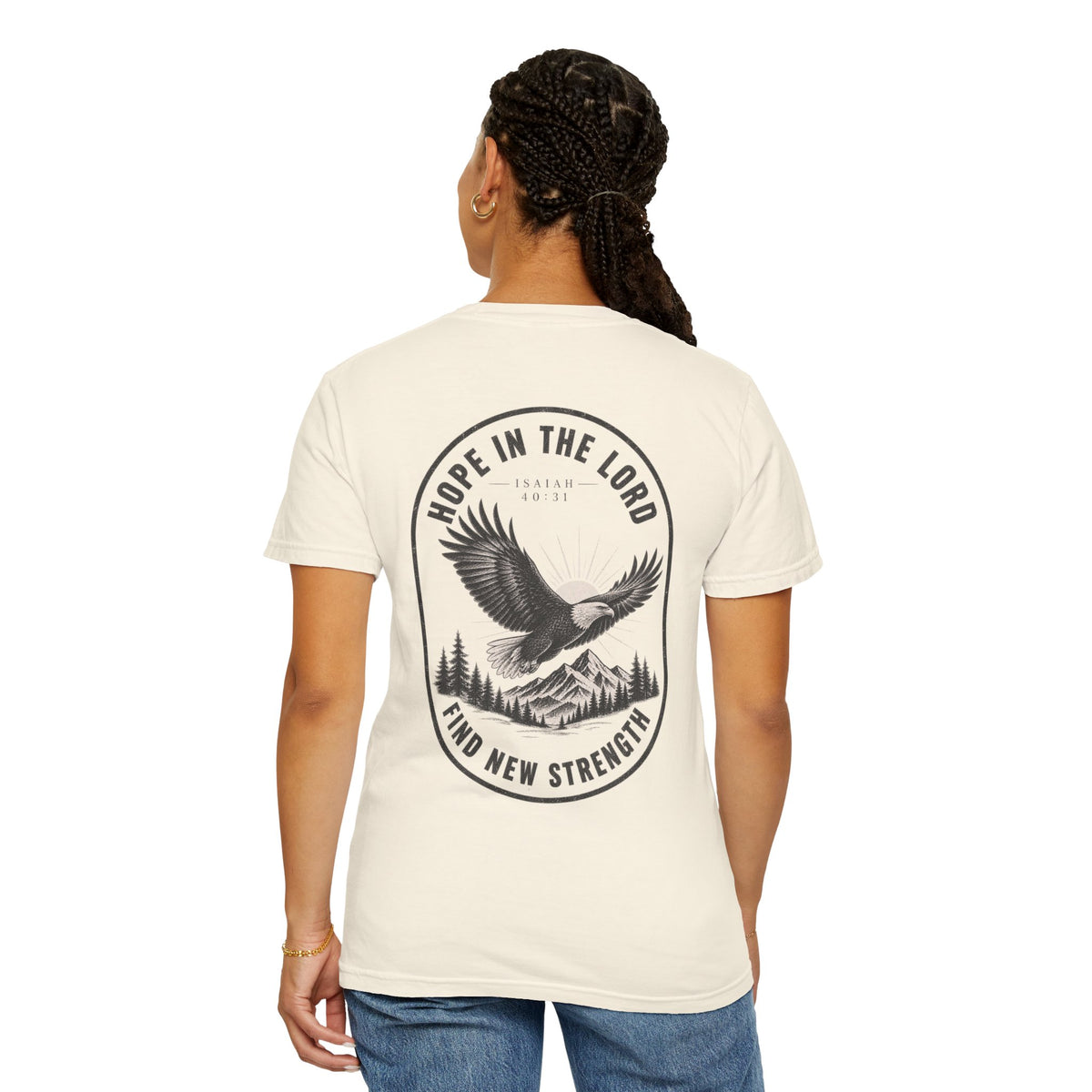 Hope in the Lord Eagle T-Shirt — 'Find New Strength' Christian Graphic Tee