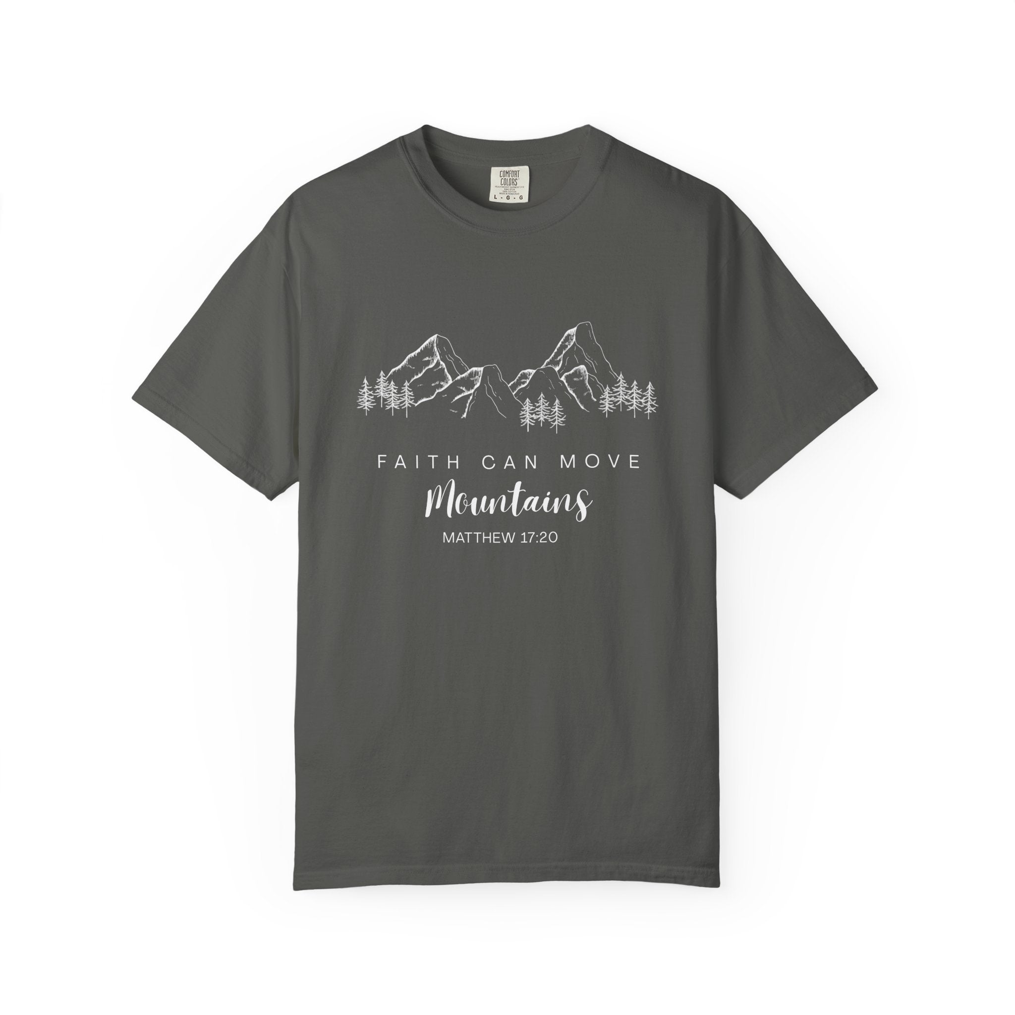 Faith Can Move Mountains T-Shirt — Matthew 17:20 Christian Mountain Graphic Tee