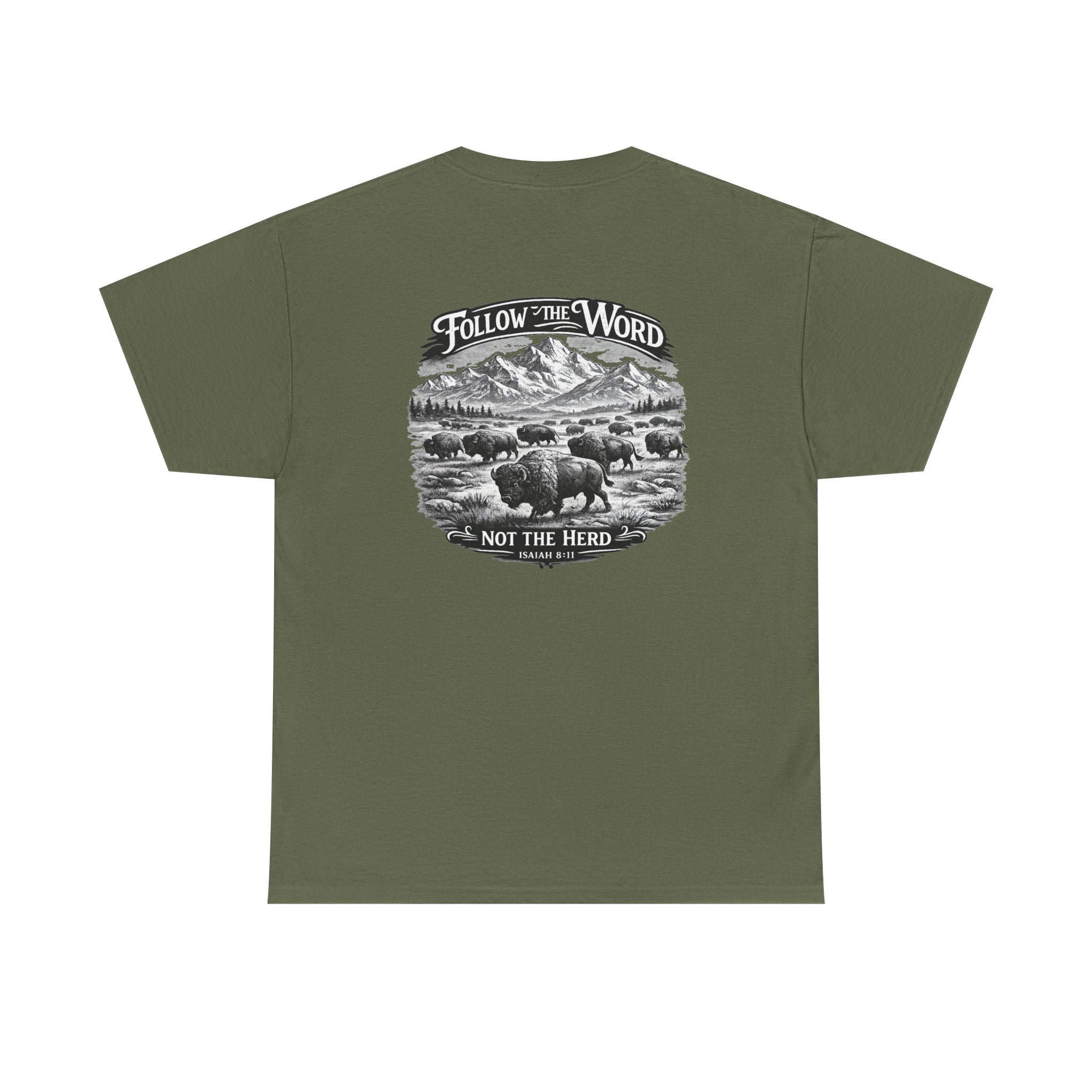 'Follow the Word, Not the Herd' Buffalo Mountain Graphic Tee