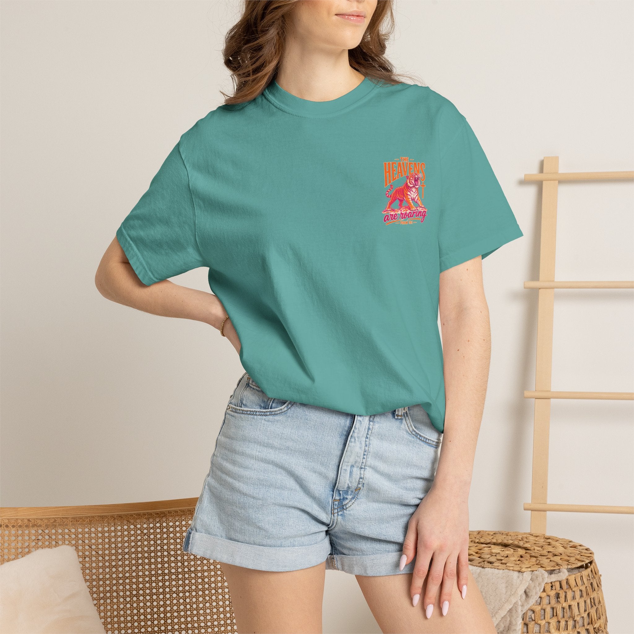 T-Shirt — “The Heavens Are Roaring” Tiger Psalm 19:1 Graphic Tee