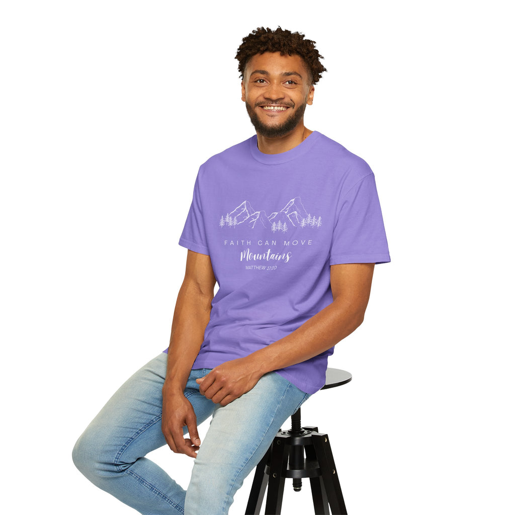Faith Can Move Mountains T-Shirt — Matthew 17:20 Christian Mountain Graphic Tee