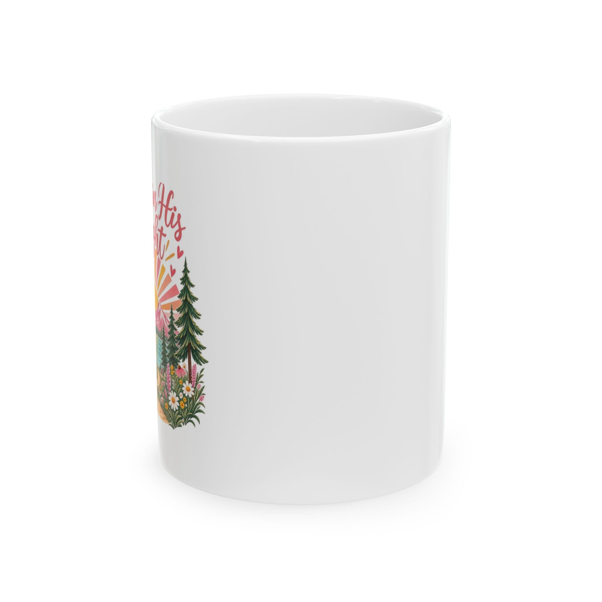 Floral Forest Ceramic Mug — 'Walk in His Light' 11oz