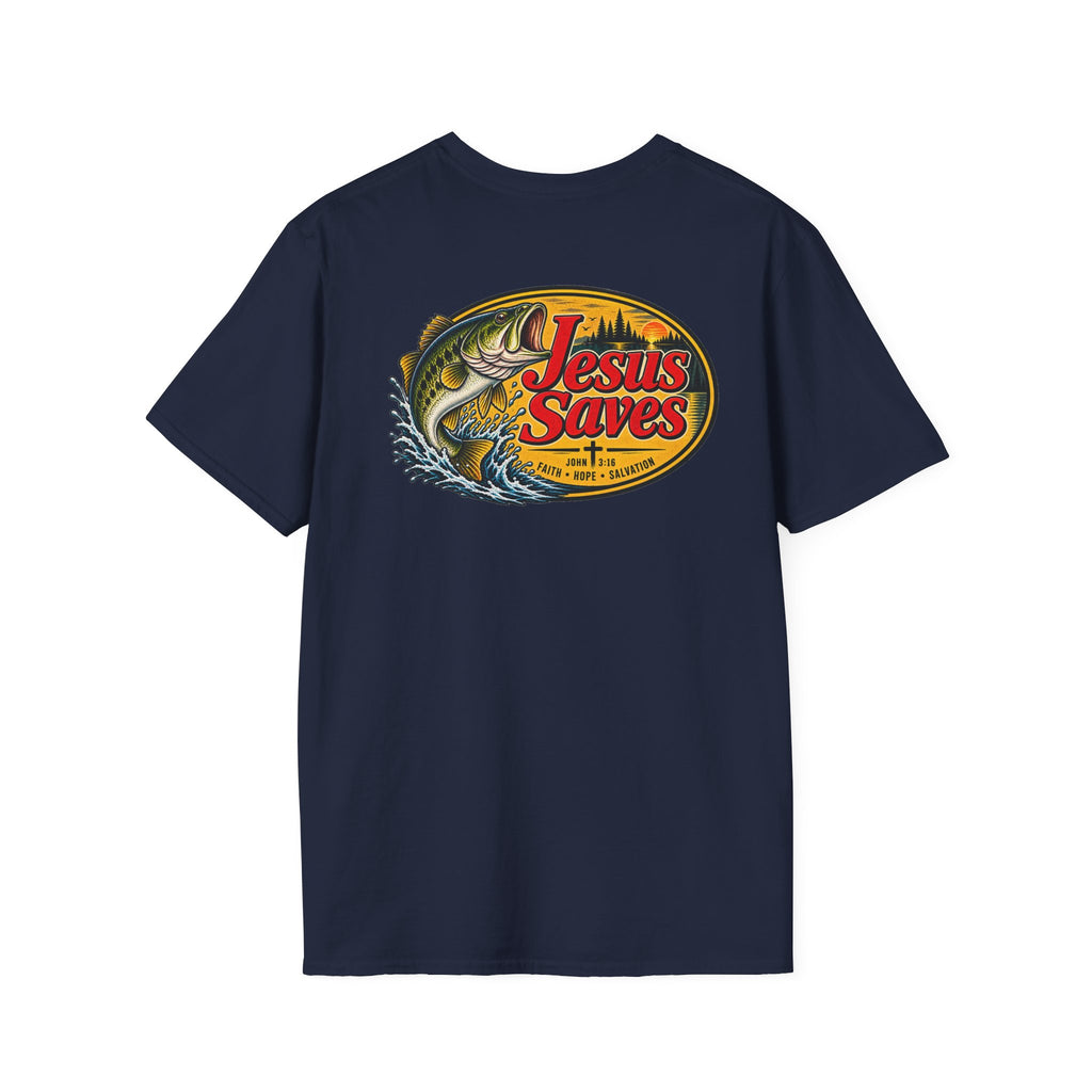 Jesus Saves Fishing Graphic T-Shirt