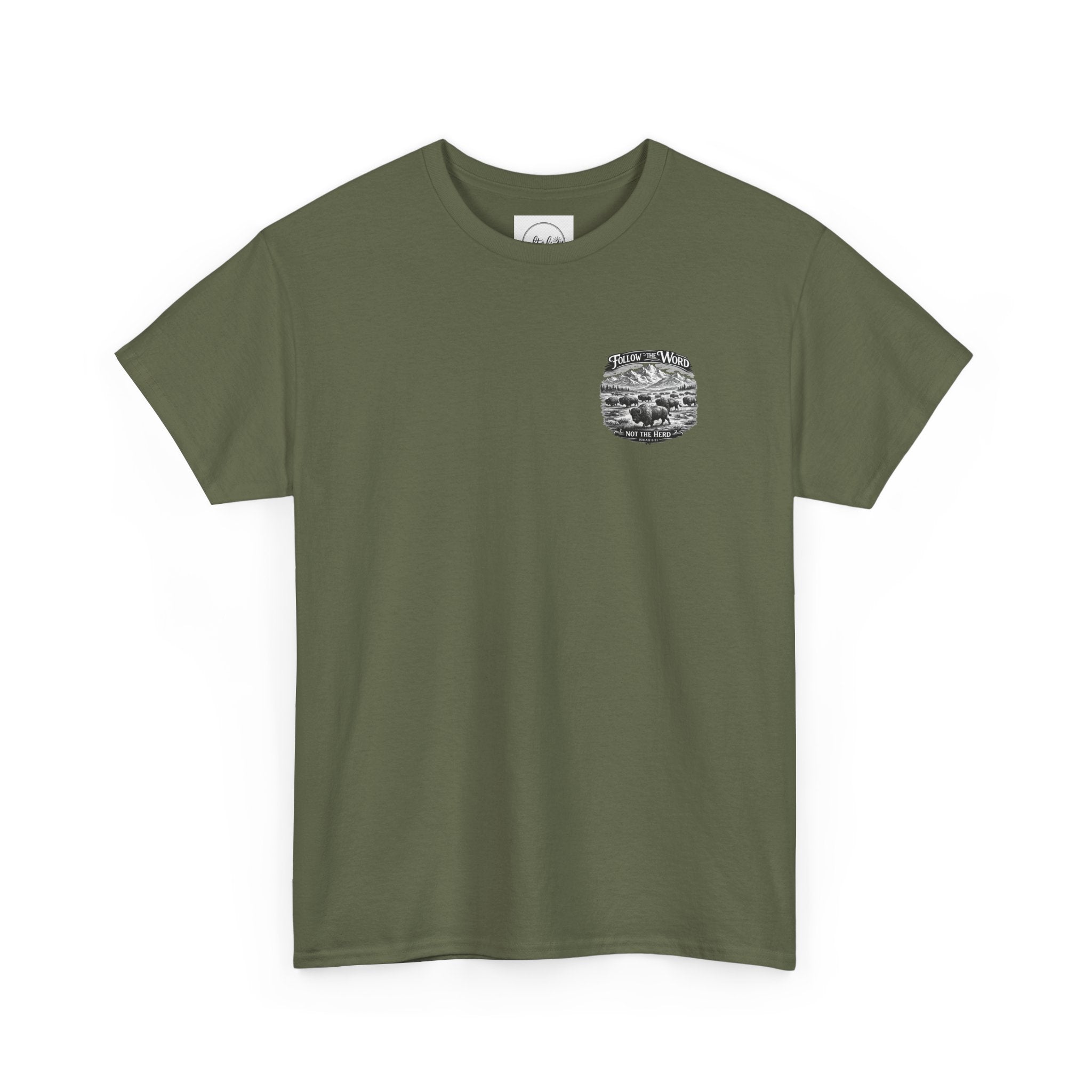 'Follow the Word, Not the Herd' Buffalo Mountain Graphic Tee