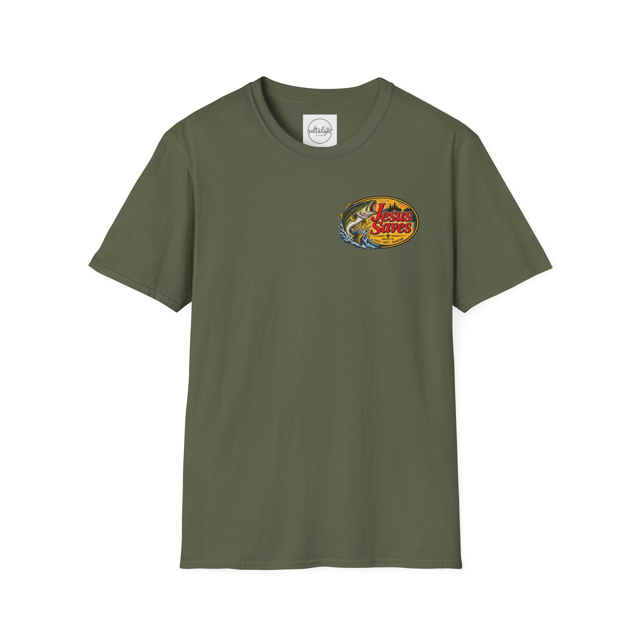 Jesus Saves Fishing Graphic T-Shirt