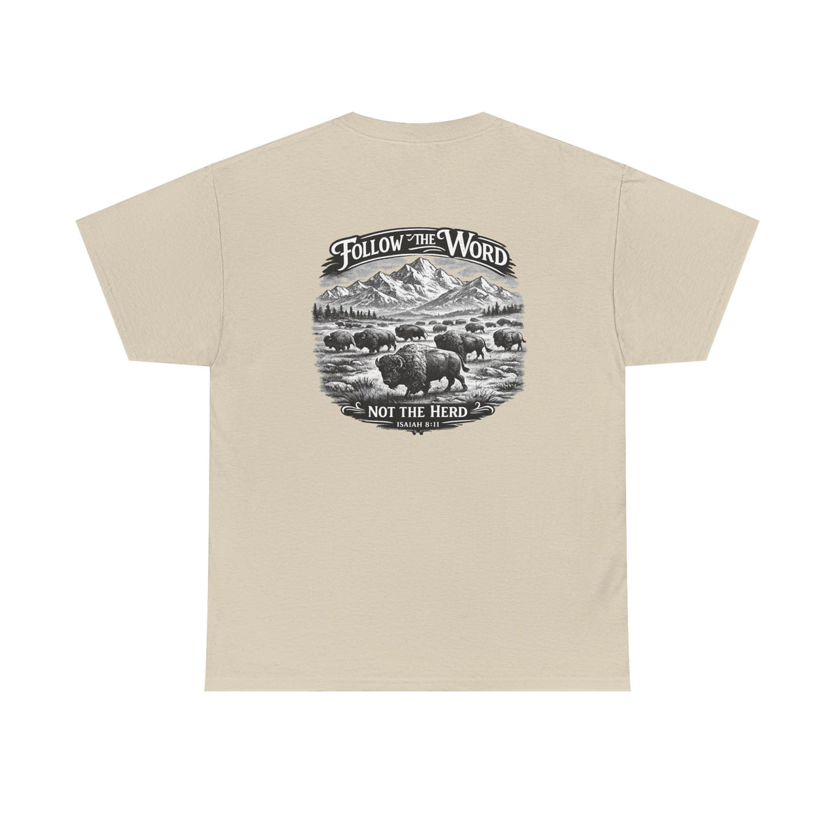 'Follow the Word, Not the Herd' Buffalo Mountain Graphic Tee