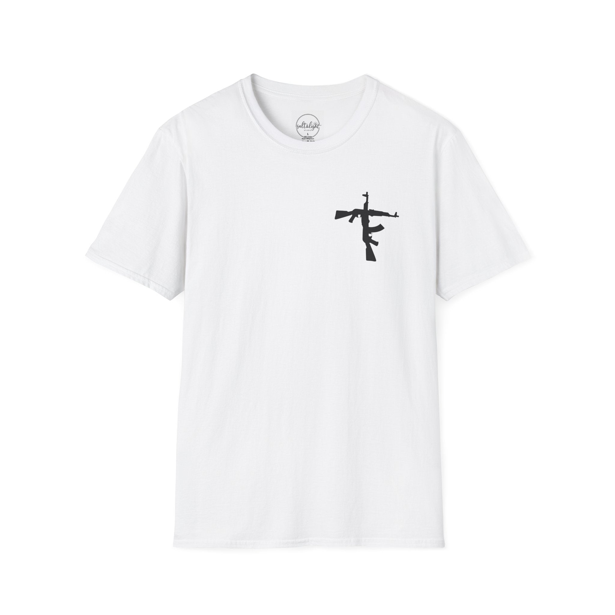 Crossed Rifle Minimalist T‑Shirt — Tactical Silhouette Graphic Tee