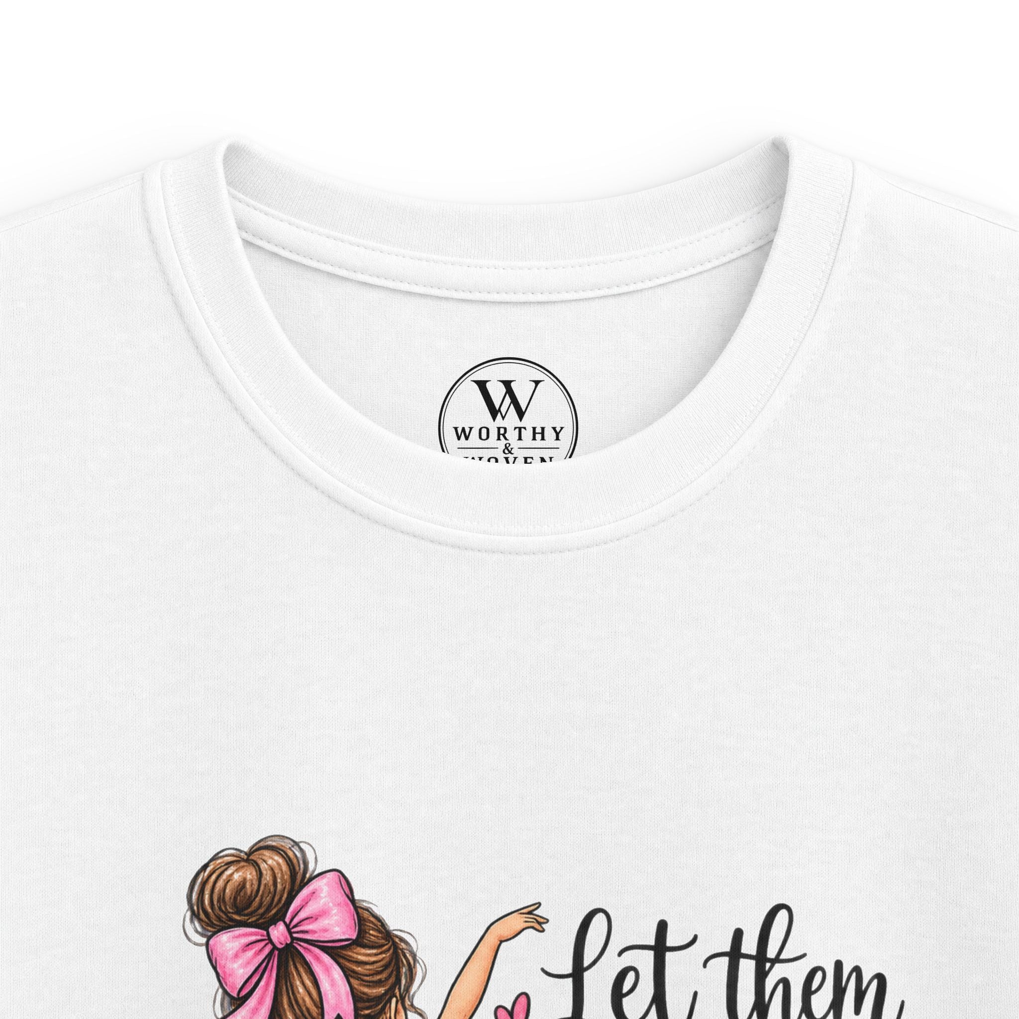 Kids Tee — "Let Them Praise His Name With Dancing" Pink Ballerina Psalm 149:3 Christian Shirt
