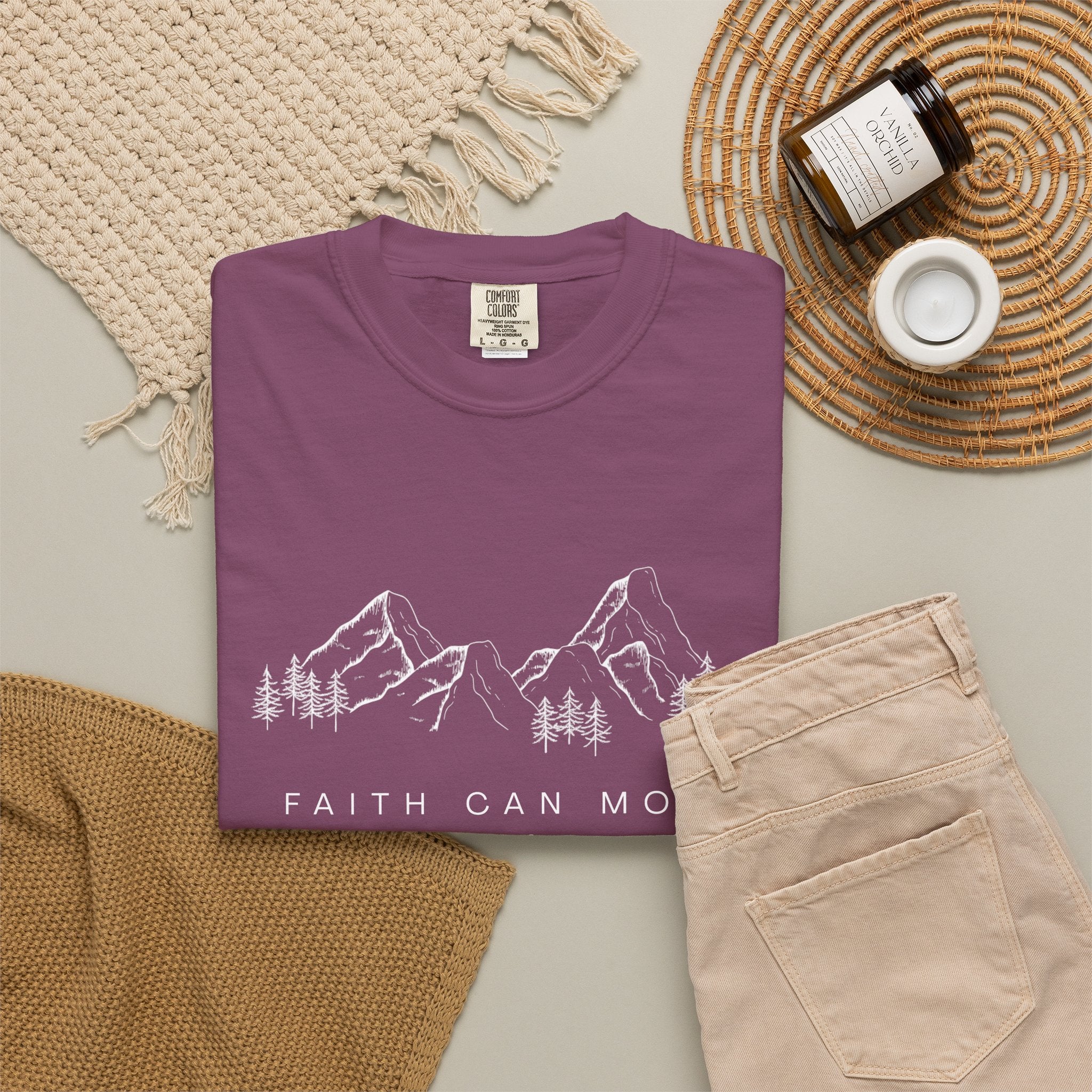 Faith Can Move Mountains T-Shirt — Matthew 17:20 Christian Mountain Graphic Tee
