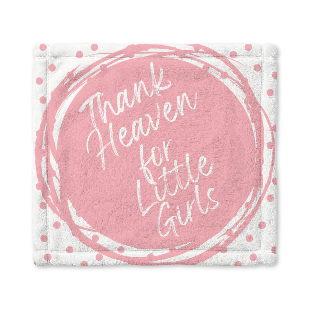 Baby Lovey Blanket - "Thank Heaven for Little Girls" Pink Minky Security Blanket