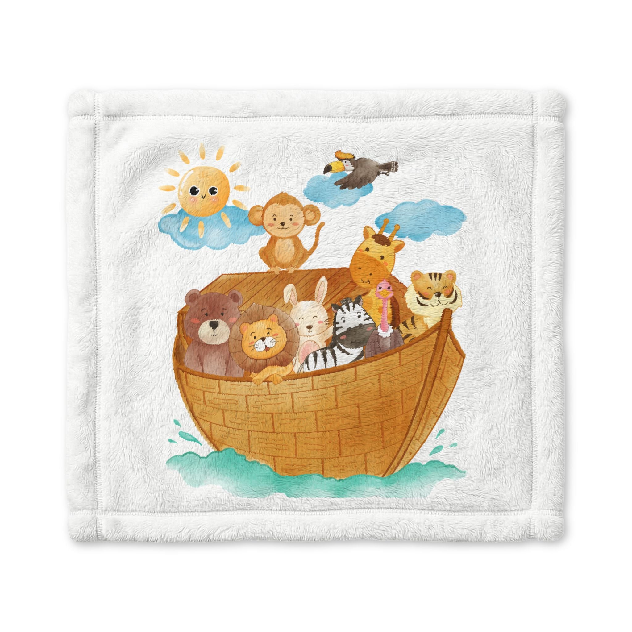 Baby Lovey Blanket – Noah’s Ark Minky Security Blanket for Newborns & Infants