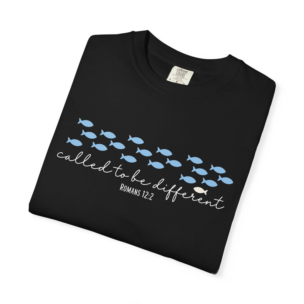 Called to Be Different Fish Graphic T-Shirt — Romans 12:2 Christian Faith Tee