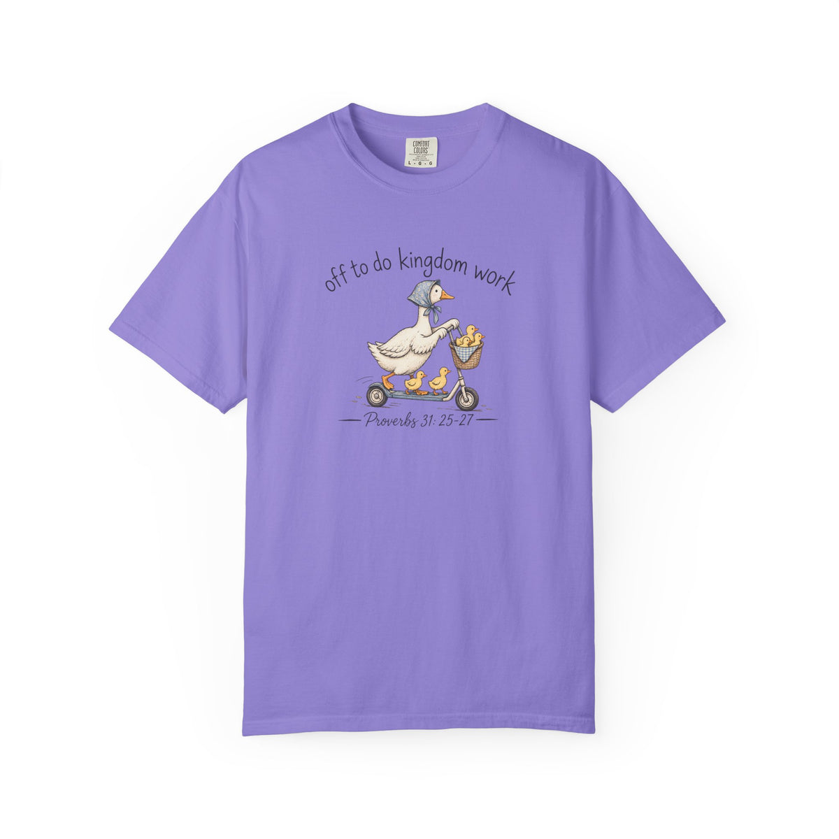 Duck Scooter T-Shirt — "Gf to do kingdom work" Cute Vintage Animal Tee