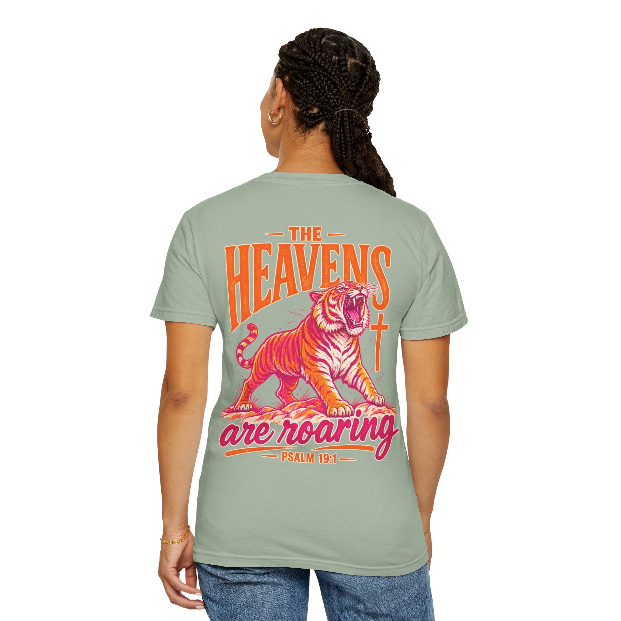 T-Shirt — “The Heavens Are Roaring” Tiger Psalm 19:1 Graphic Tee