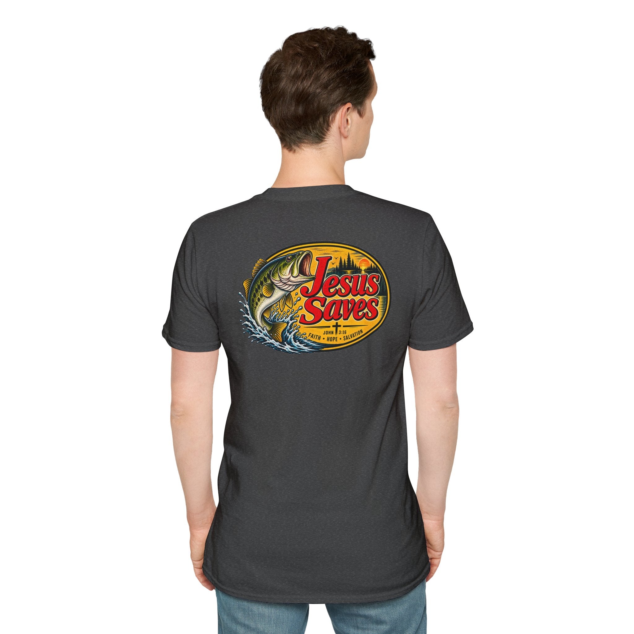 Jesus Saves Fishing Graphic T-Shirt