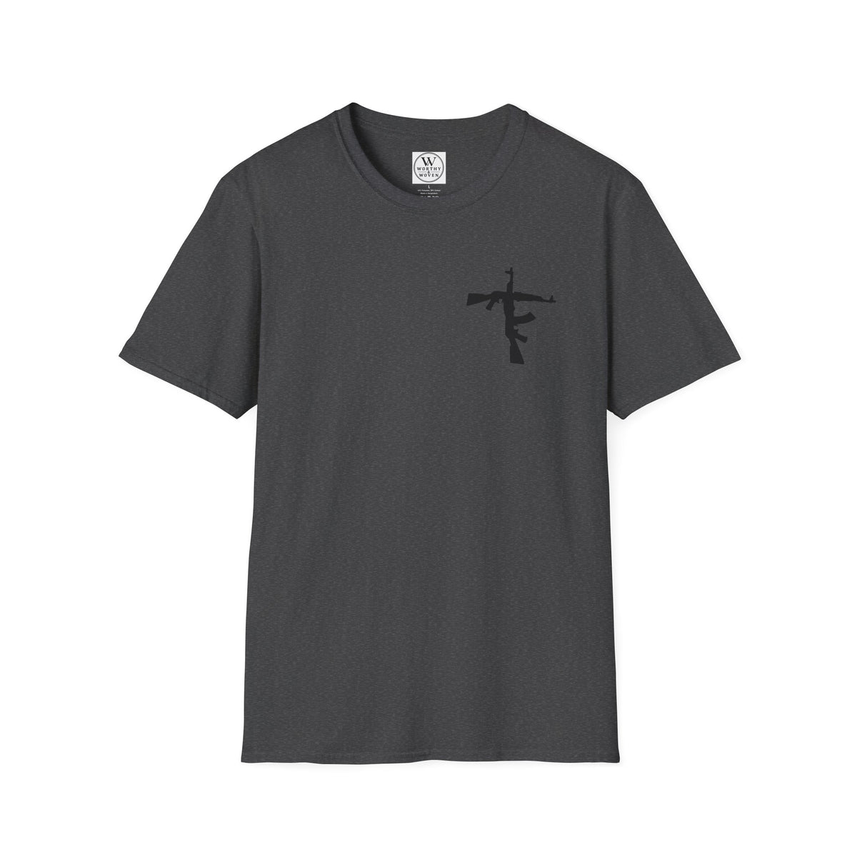 Crossed Rifle Minimalist T‑Shirt — Tactical Silhouette Graphic Tee