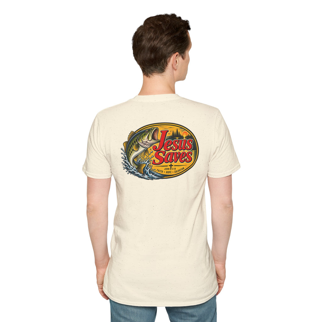 Jesus Saves Fishing Graphic T-Shirt