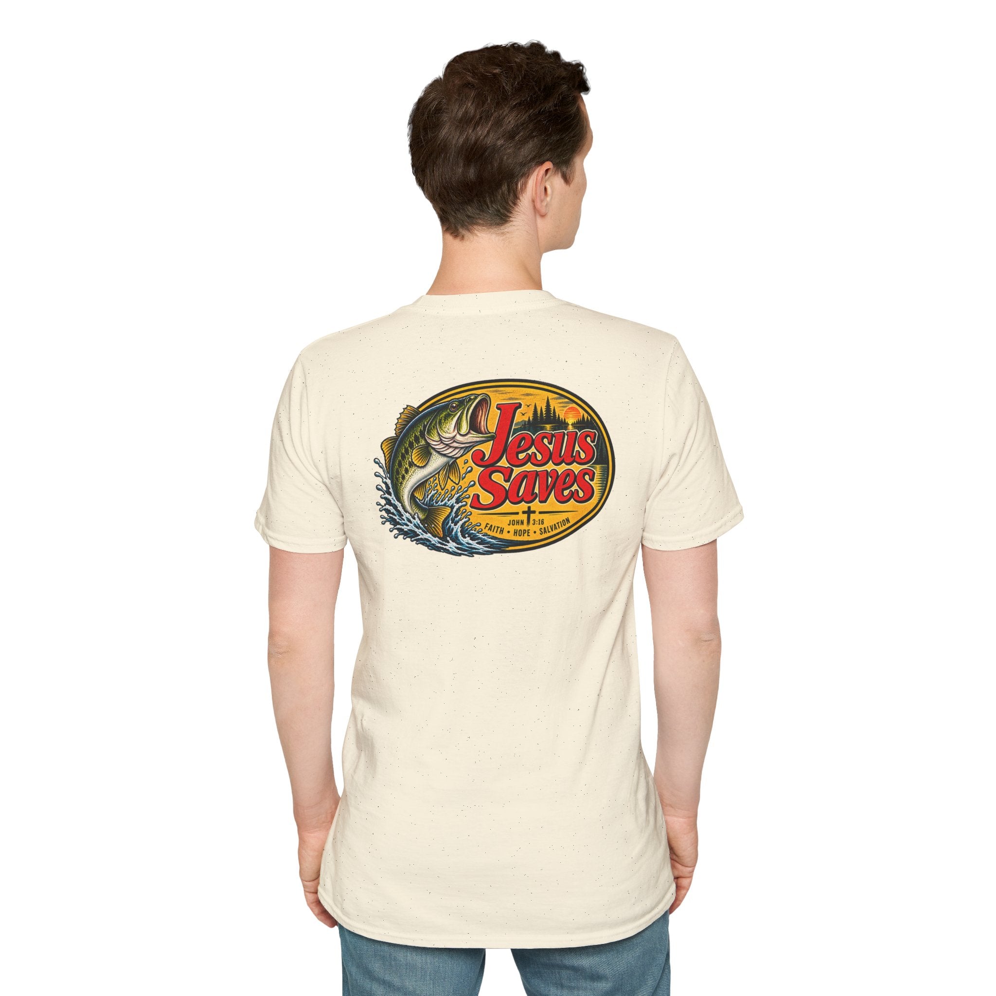 Jesus Saves Fishing Graphic T-Shirt