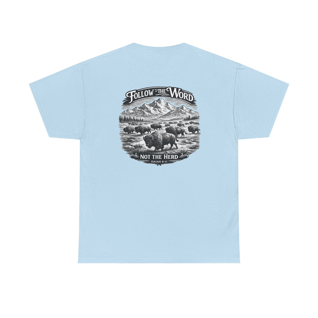 'Follow the Word, Not the Herd' Buffalo Mountain Graphic Tee
