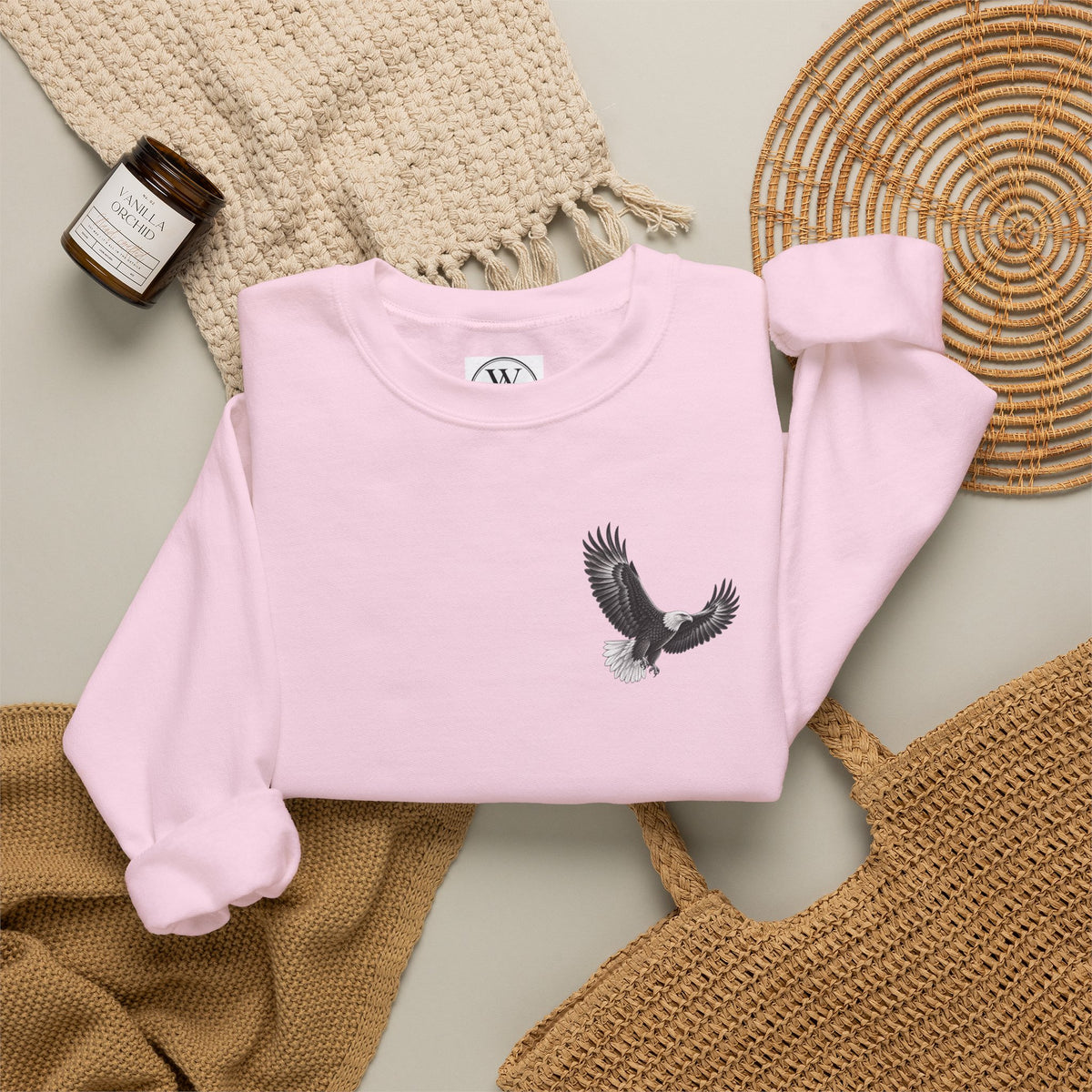 Christian Eagle Crewneck Sweatshirt — "Hope in the Lord, Find New Strength" Back Graphic