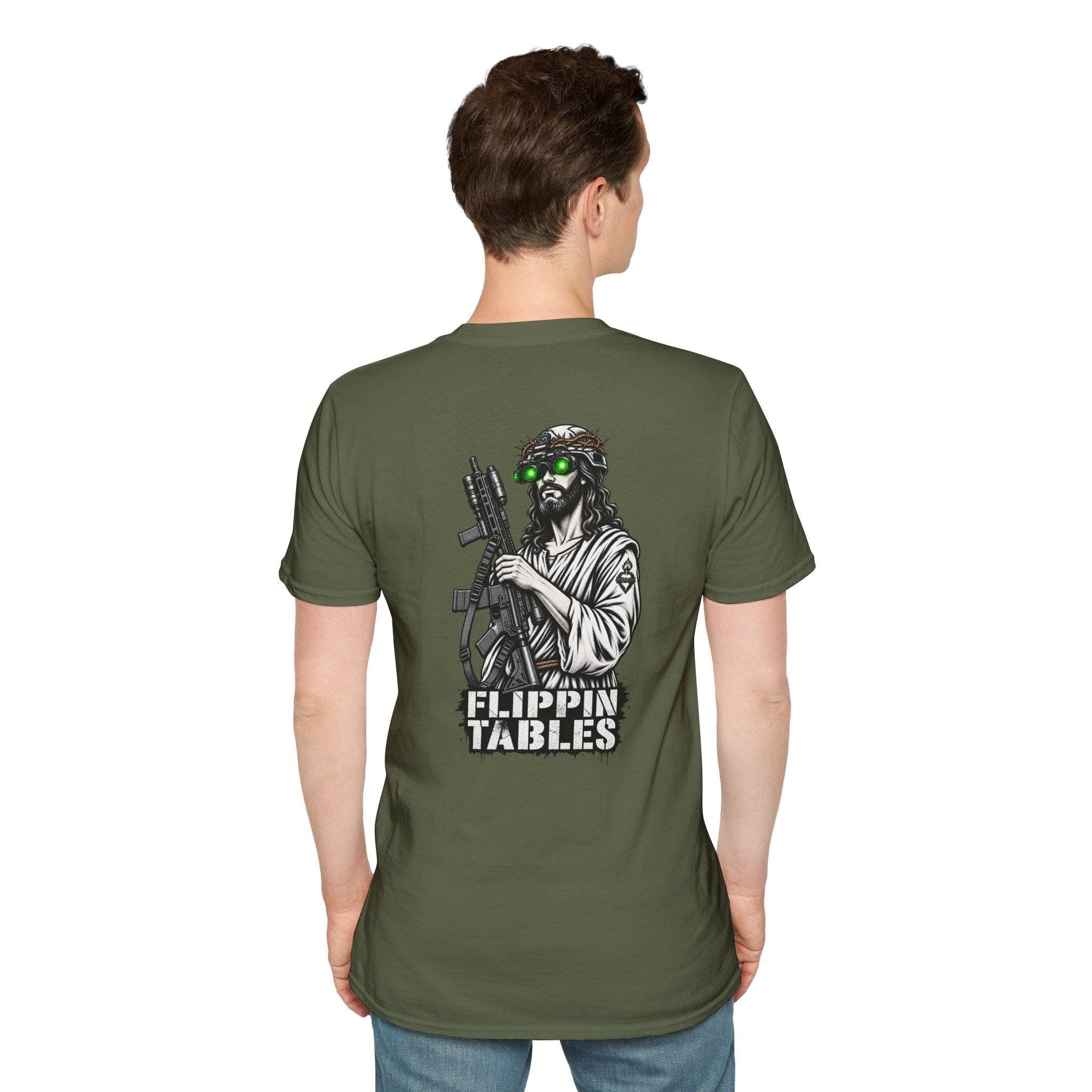 Night Vision Jesus T-Shirt — Retro Neon God Graphic Tee