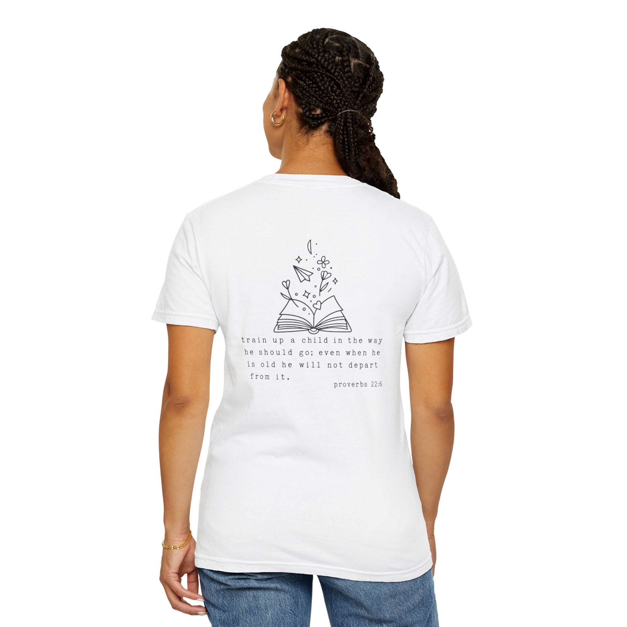 Homeschool Mama Tee — Proverbs 25:11 Inspirational Book & Flower Graphic T-Shirt