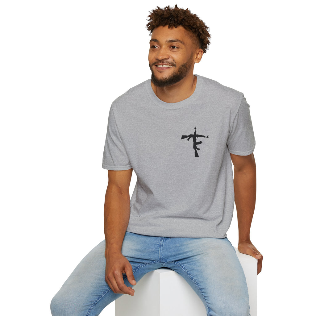 Crossed Rifle Minimalist T‑Shirt — Tactical Silhouette Graphic Tee