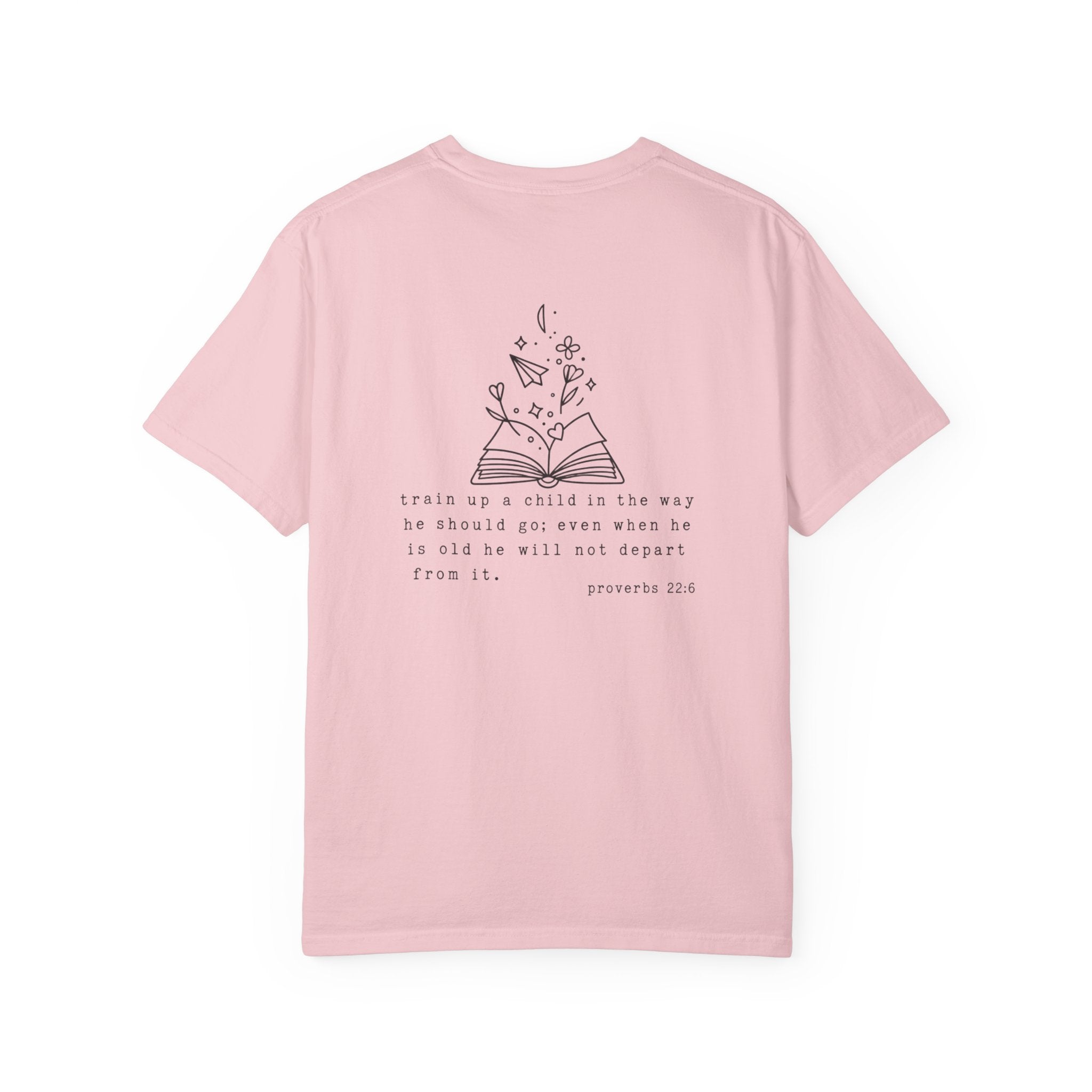 Homeschool Mama Tee — Proverbs 25:11 Inspirational Book & Flower Graphic T-Shirt
