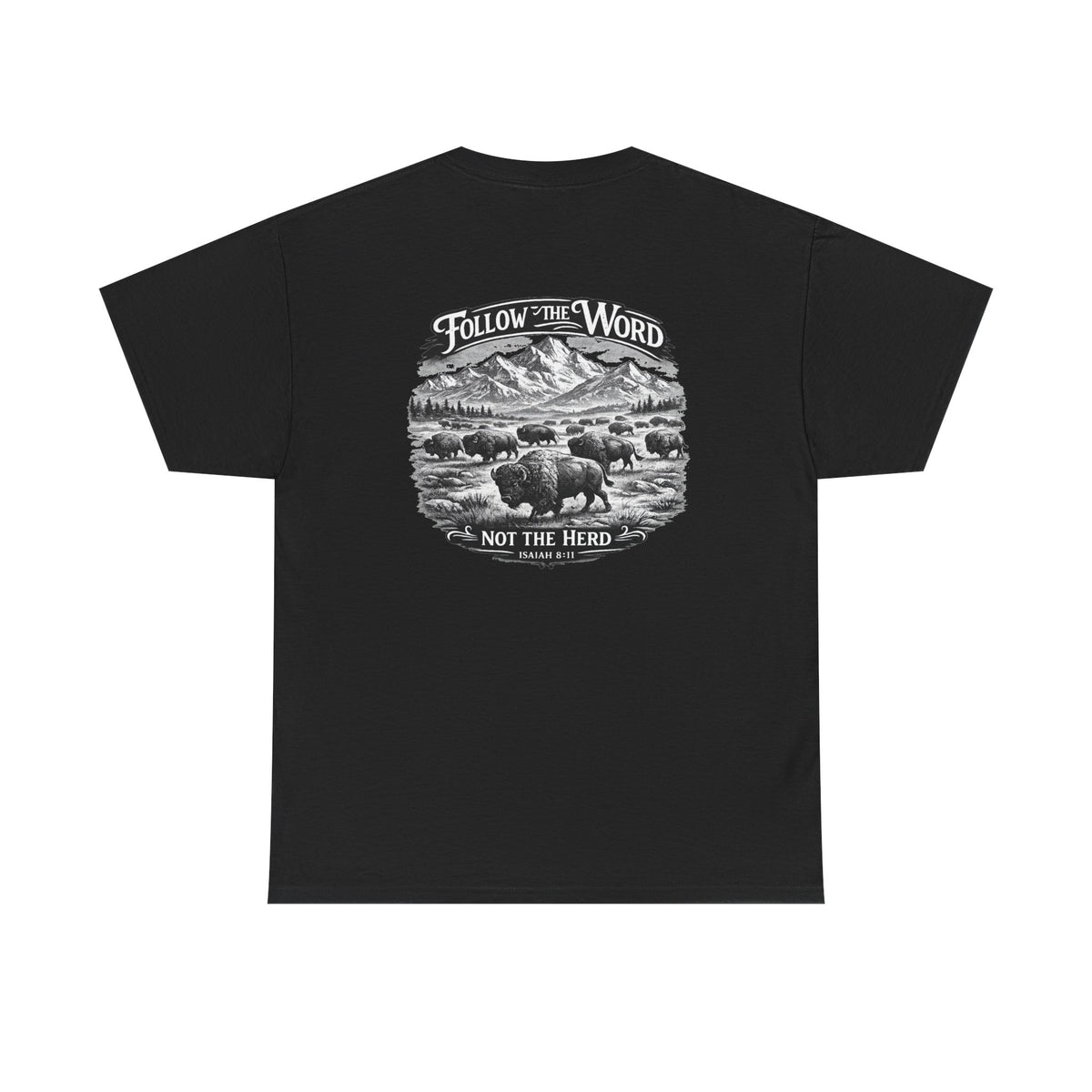 'Follow the Word, Not the Herd' Buffalo Mountain Graphic Tee