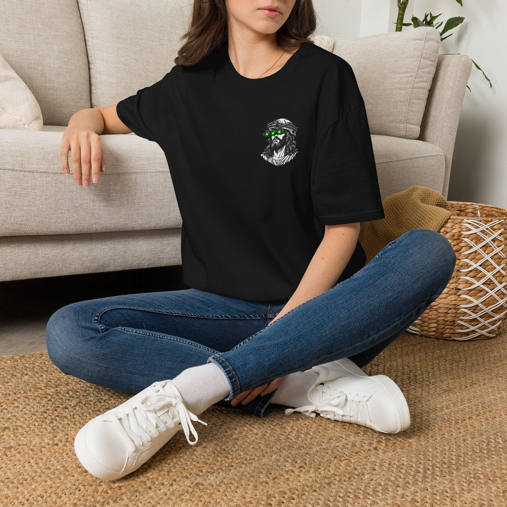 Night Vision Jesus T-Shirt — Retro Neon God Graphic Tee