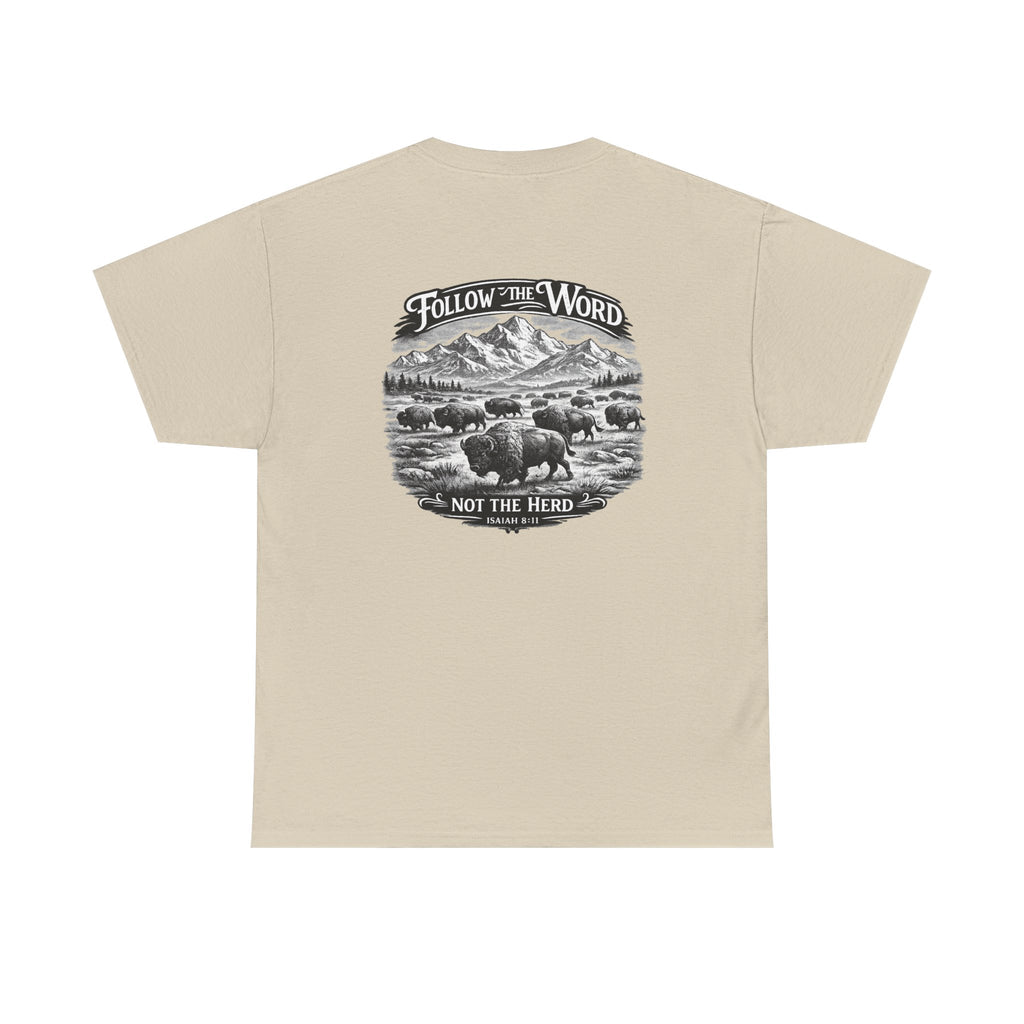 'Follow the Word, Not the Herd' Buffalo Mountain Graphic Tee