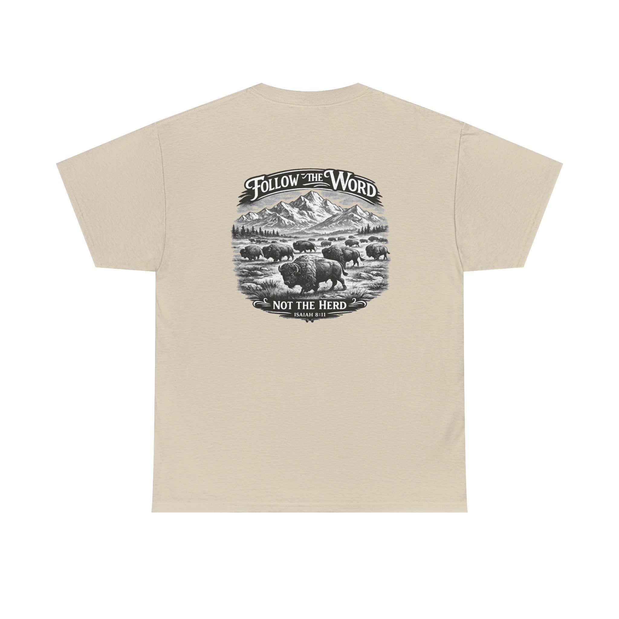 'Follow the Word, Not the Herd' Buffalo Mountain Graphic Tee