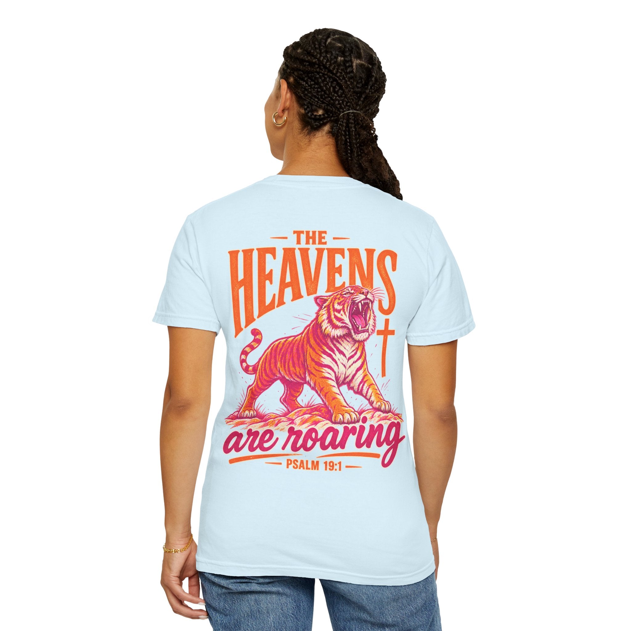 T-Shirt — “The Heavens Are Roaring” Tiger Psalm 19:1 Graphic Tee