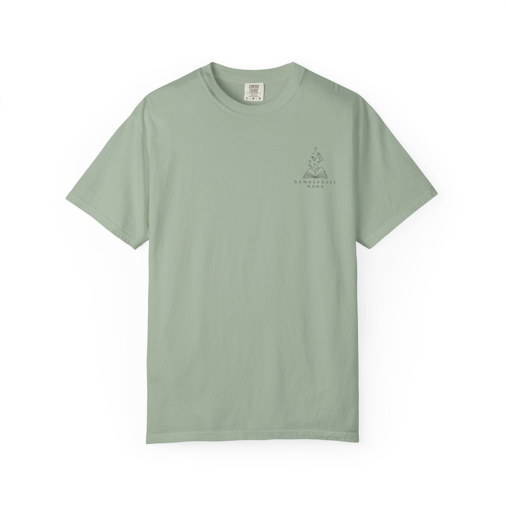 Homeschool Mama Tee — Proverbs 25:11 Inspirational Book & Flower Graphic T-Shirt