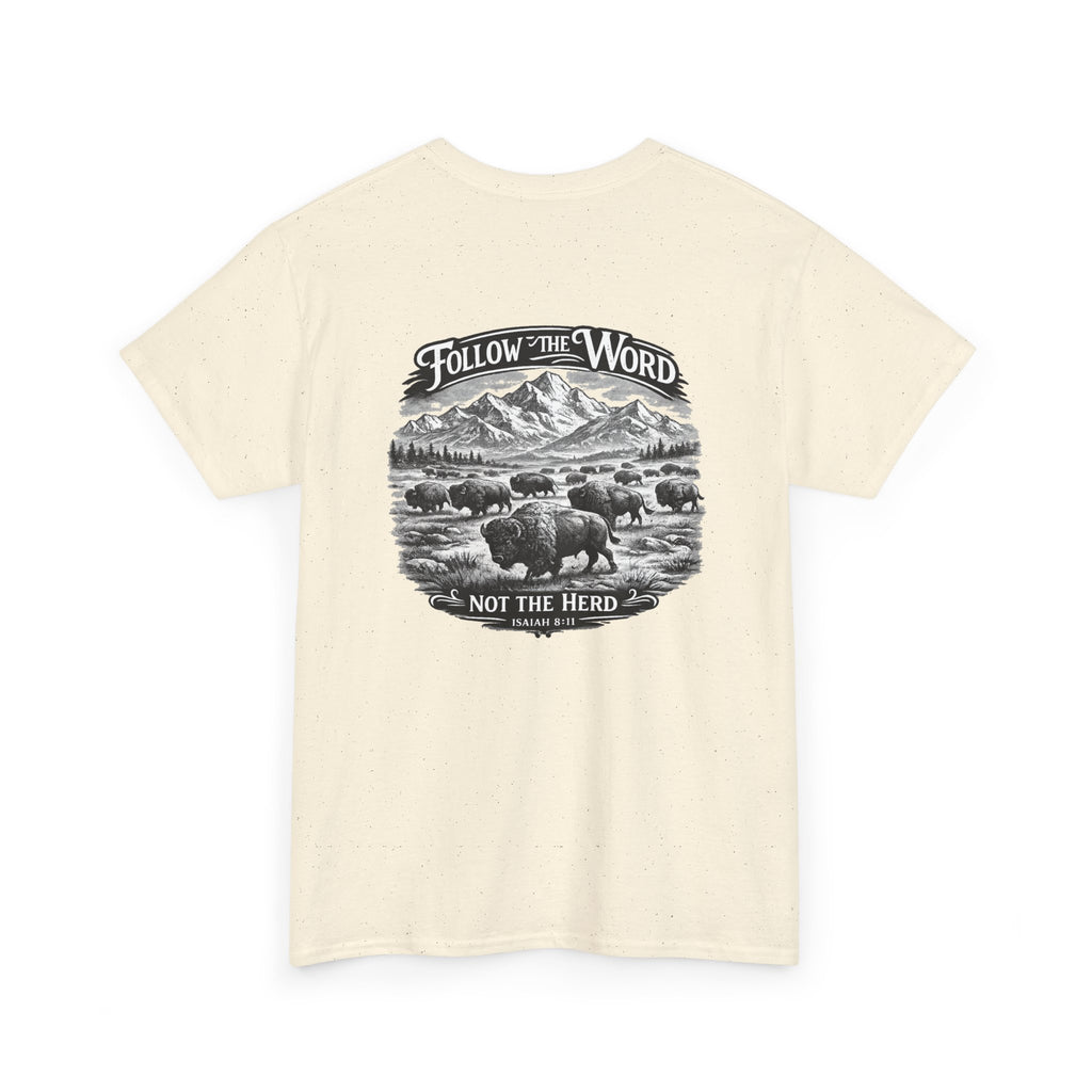 'Follow the Word, Not the Herd' Buffalo Mountain Graphic Tee