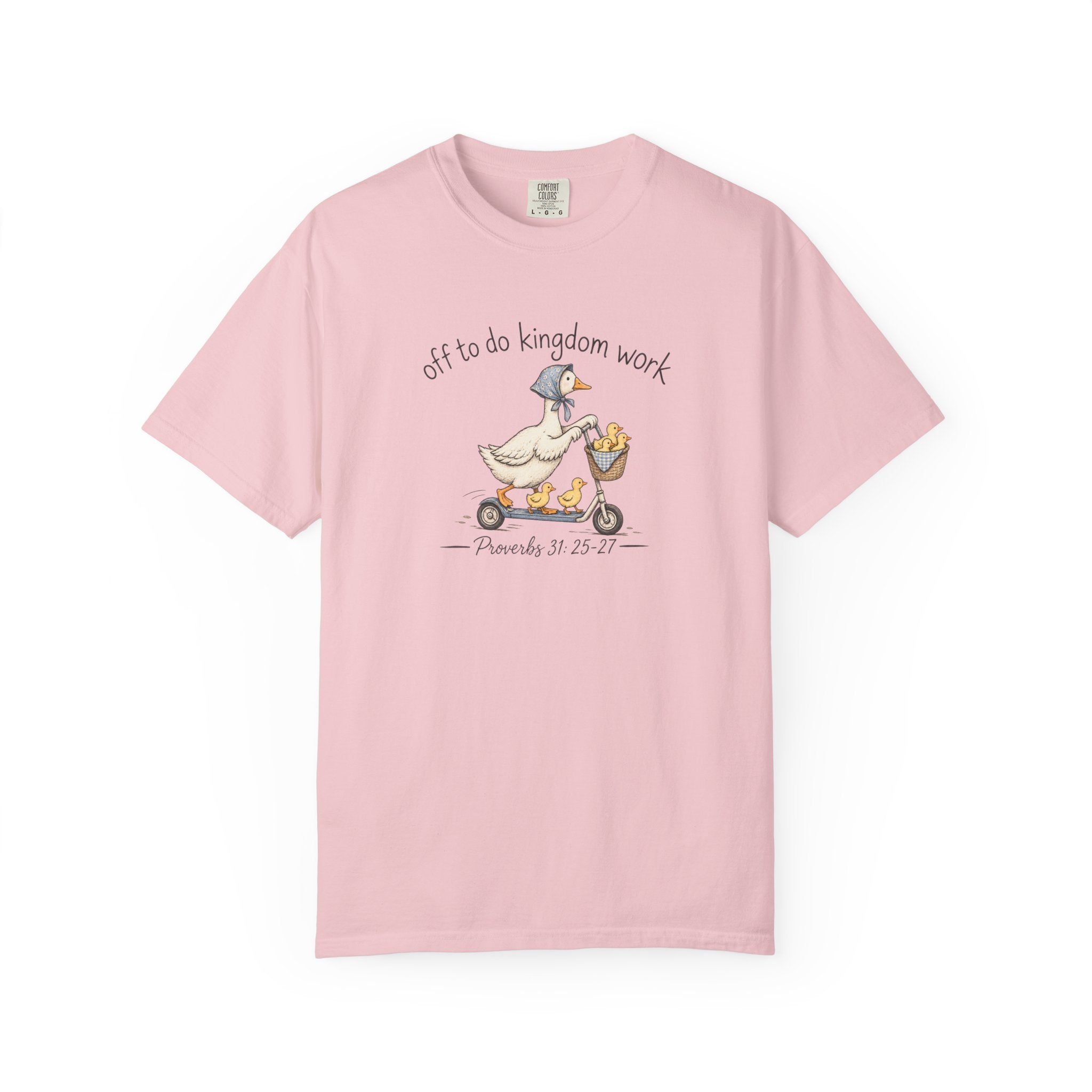 Duck Scooter T-Shirt — "Gf to do kingdom work" Cute Vintage Animal Tee