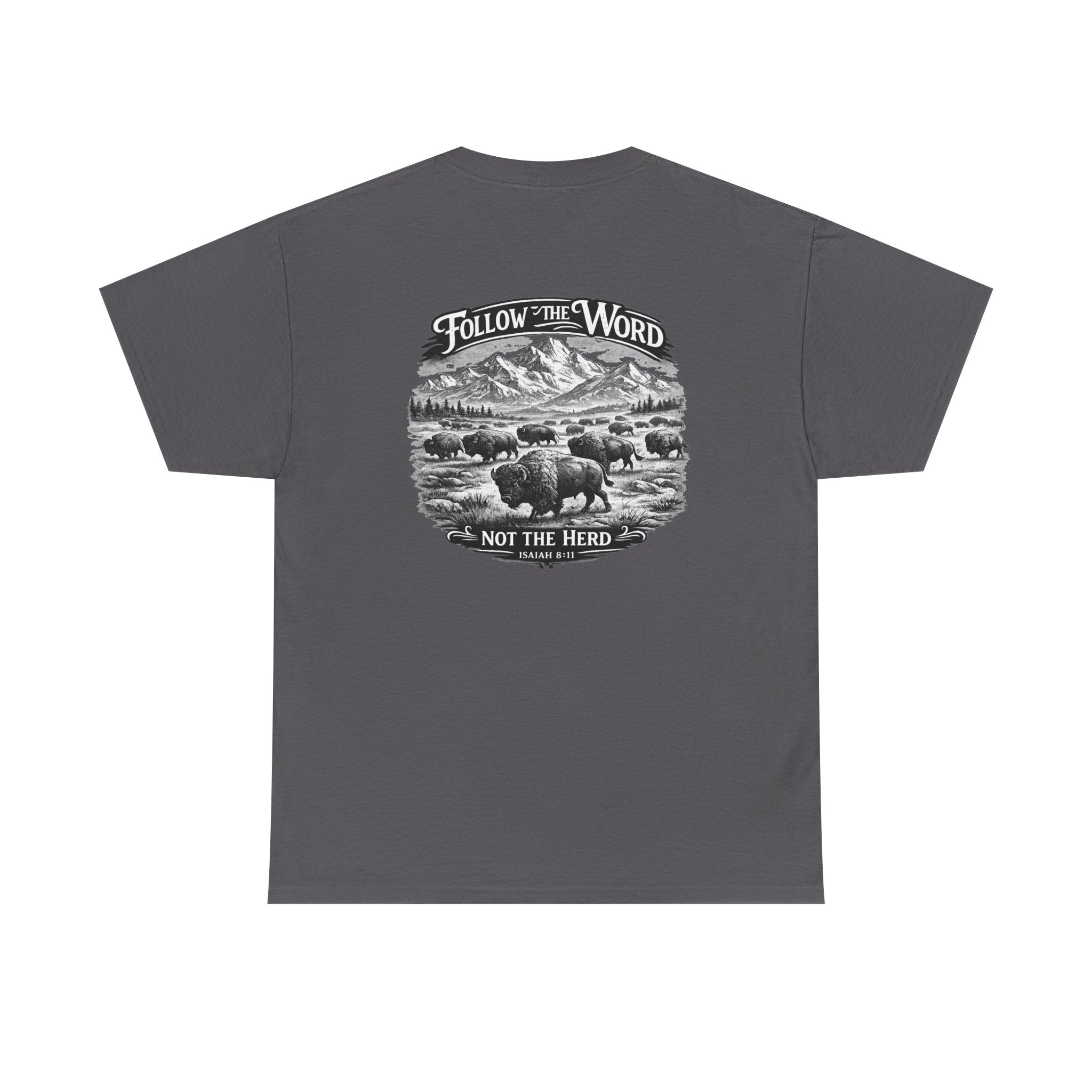 'Follow the Word, Not the Herd' Buffalo Mountain Graphic Tee