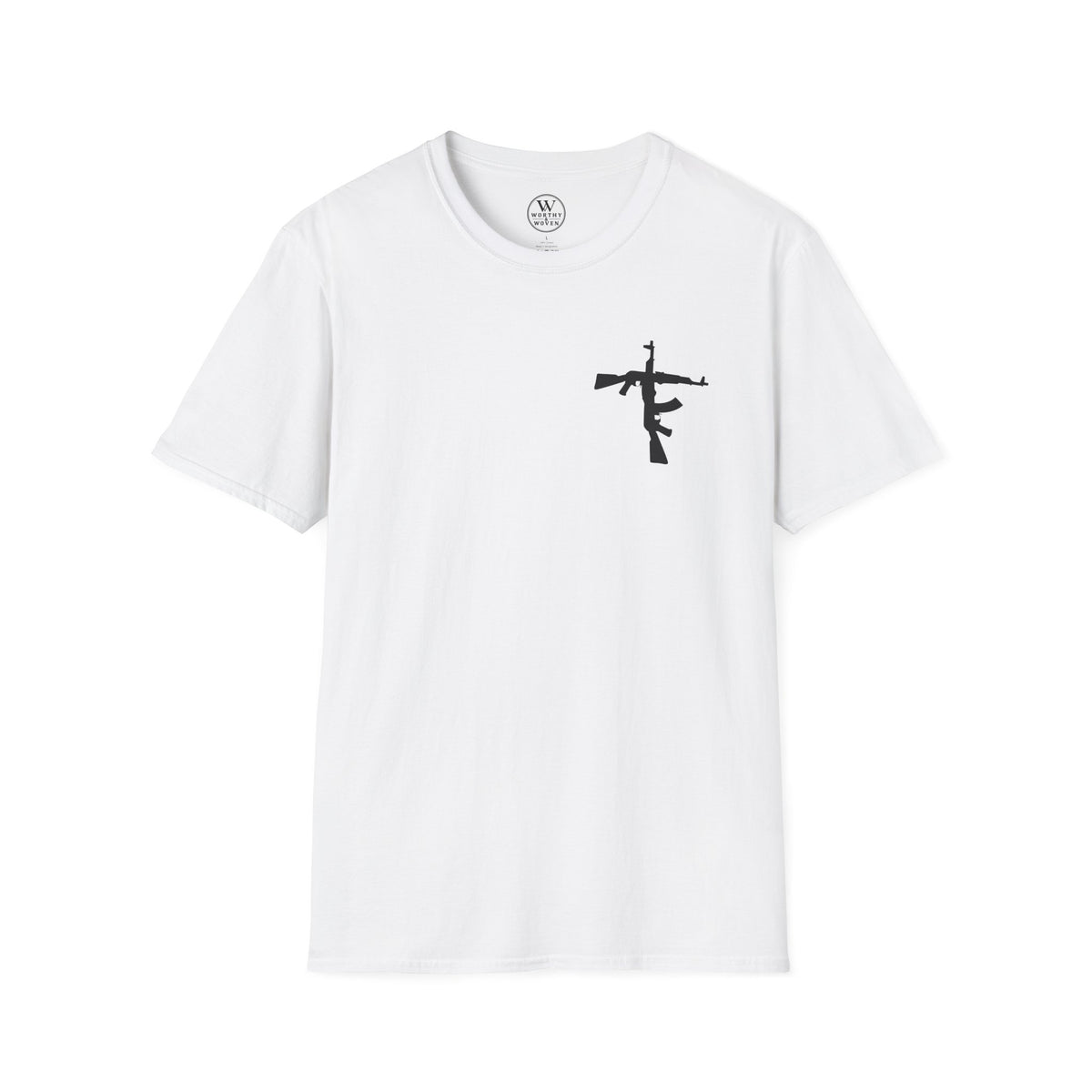 Crossed Rifle Minimalist T‑Shirt — Tactical Silhouette Graphic Tee