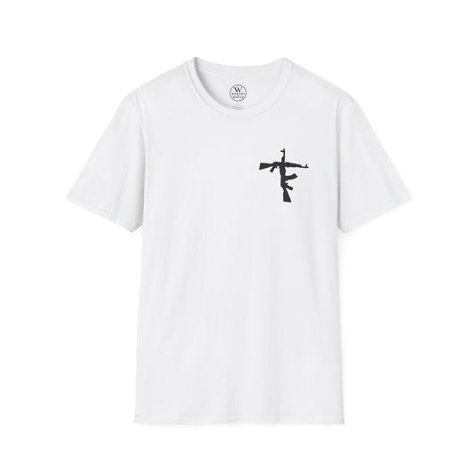 Crossed Rifle Minimalist T‑Shirt — Tactical Silhouette Graphic Tee