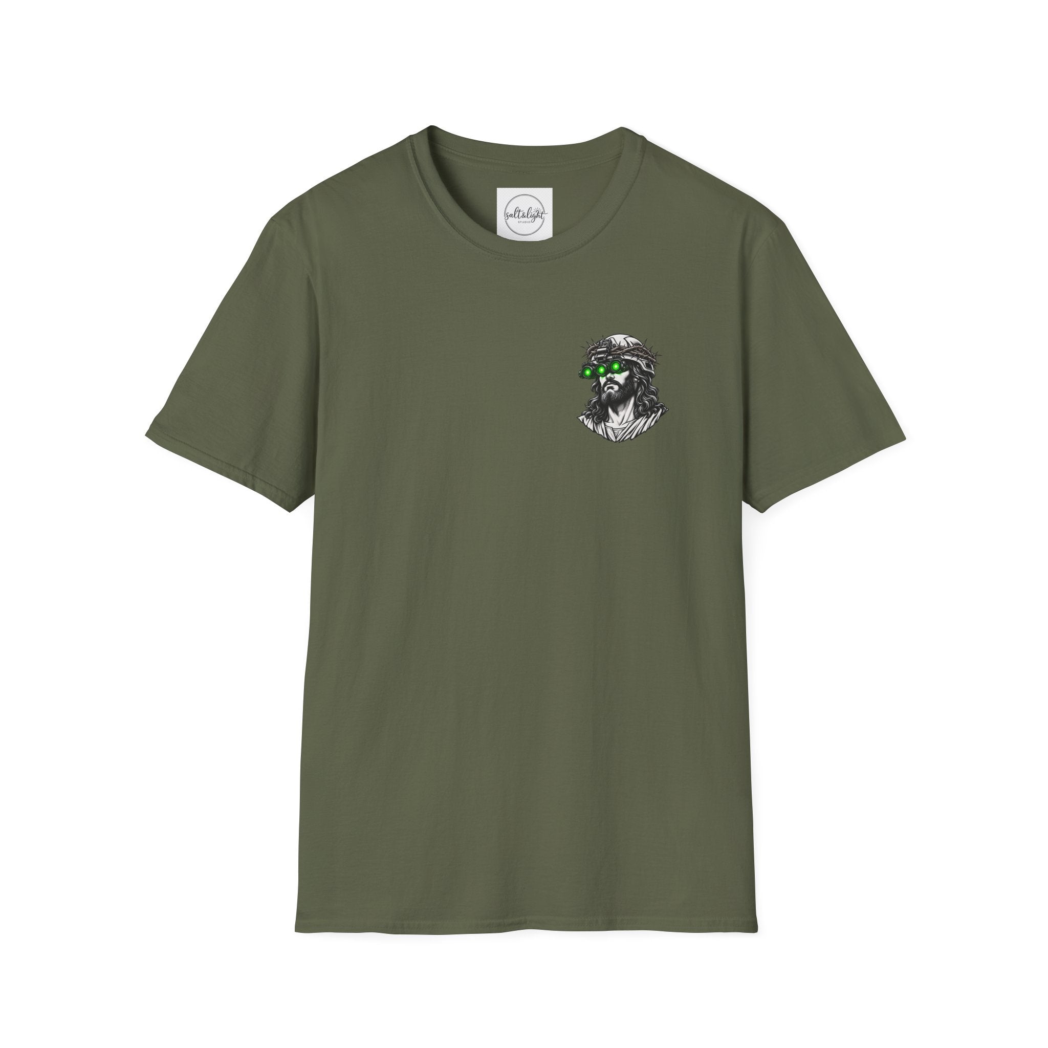 Night Vision Jesus T-Shirt — Retro Neon God Graphic Tee