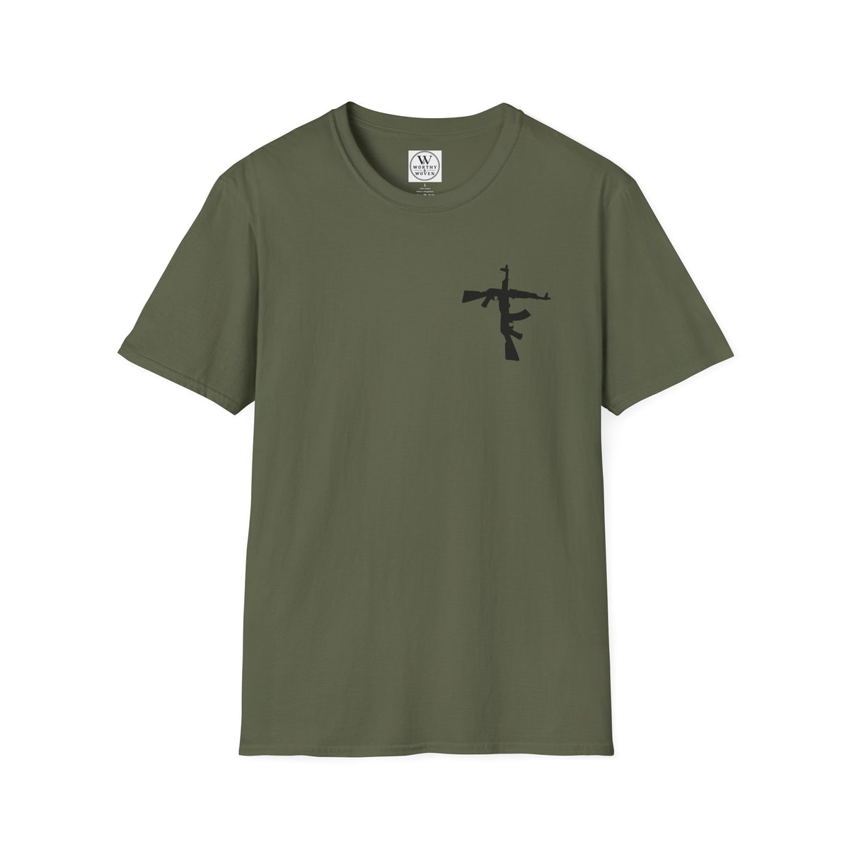 Crossed Rifle Minimalist T‑Shirt — Tactical Silhouette Graphic Tee